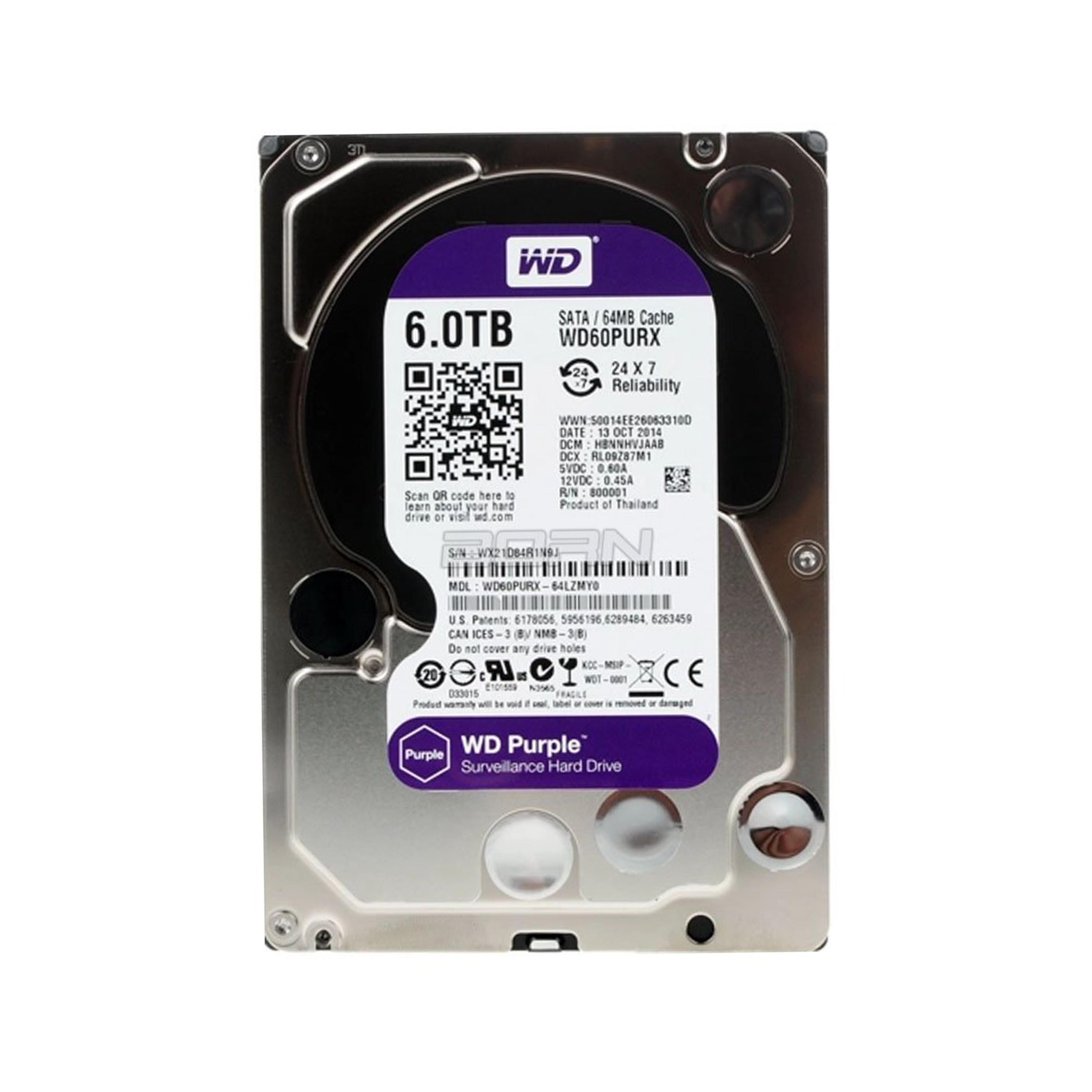 WD PURPLE 6TB 24/7 (WD63PURU-64C4FY0)
